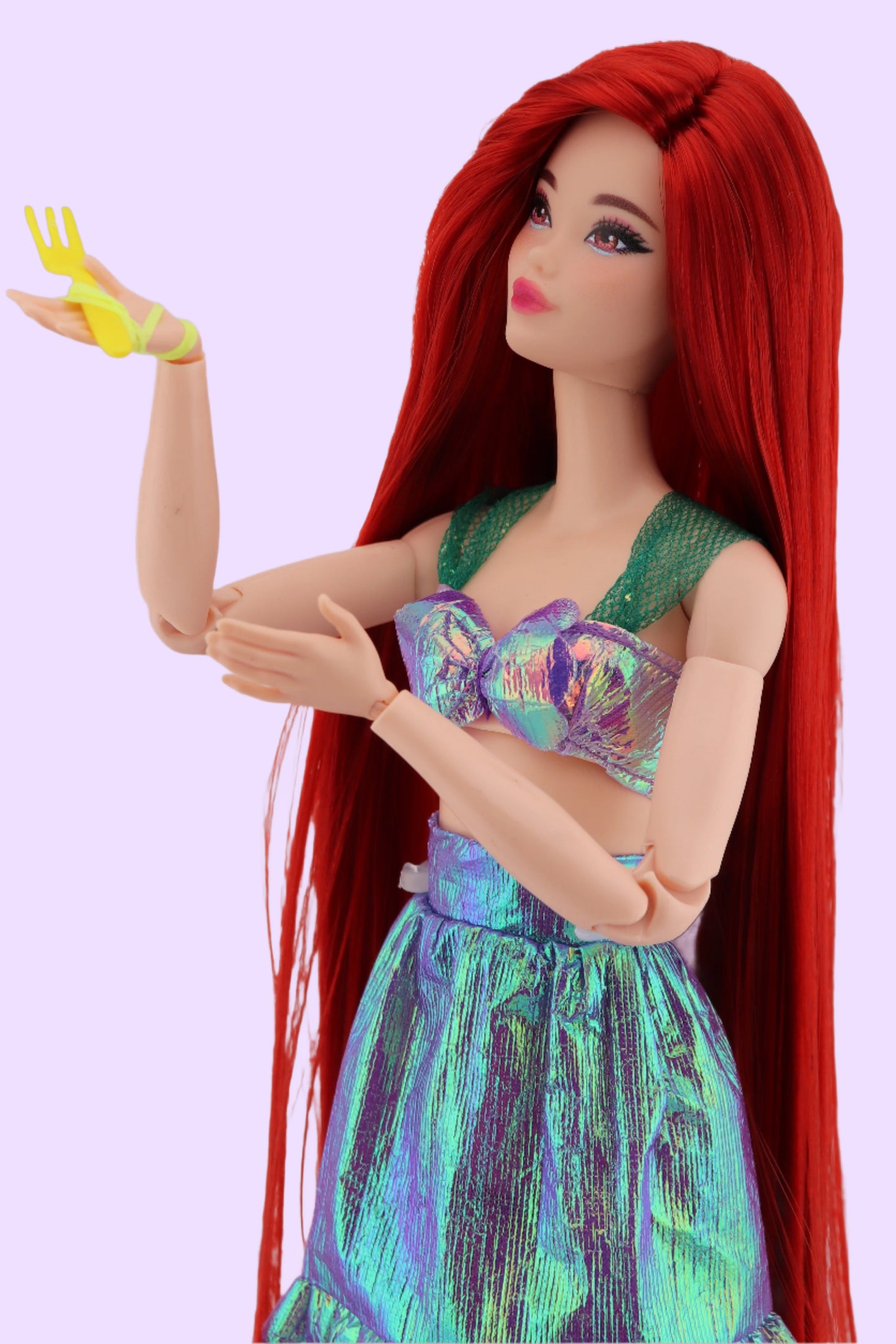 Barbie as Ariel The Little Mermaid Custom Rerooted Red Hair Odile