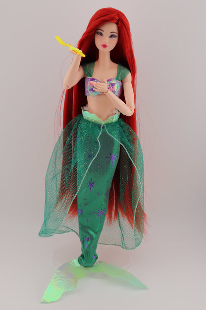 Barbie as Ariel The Little Mermaid Custom Rerooted Red Hair Odile