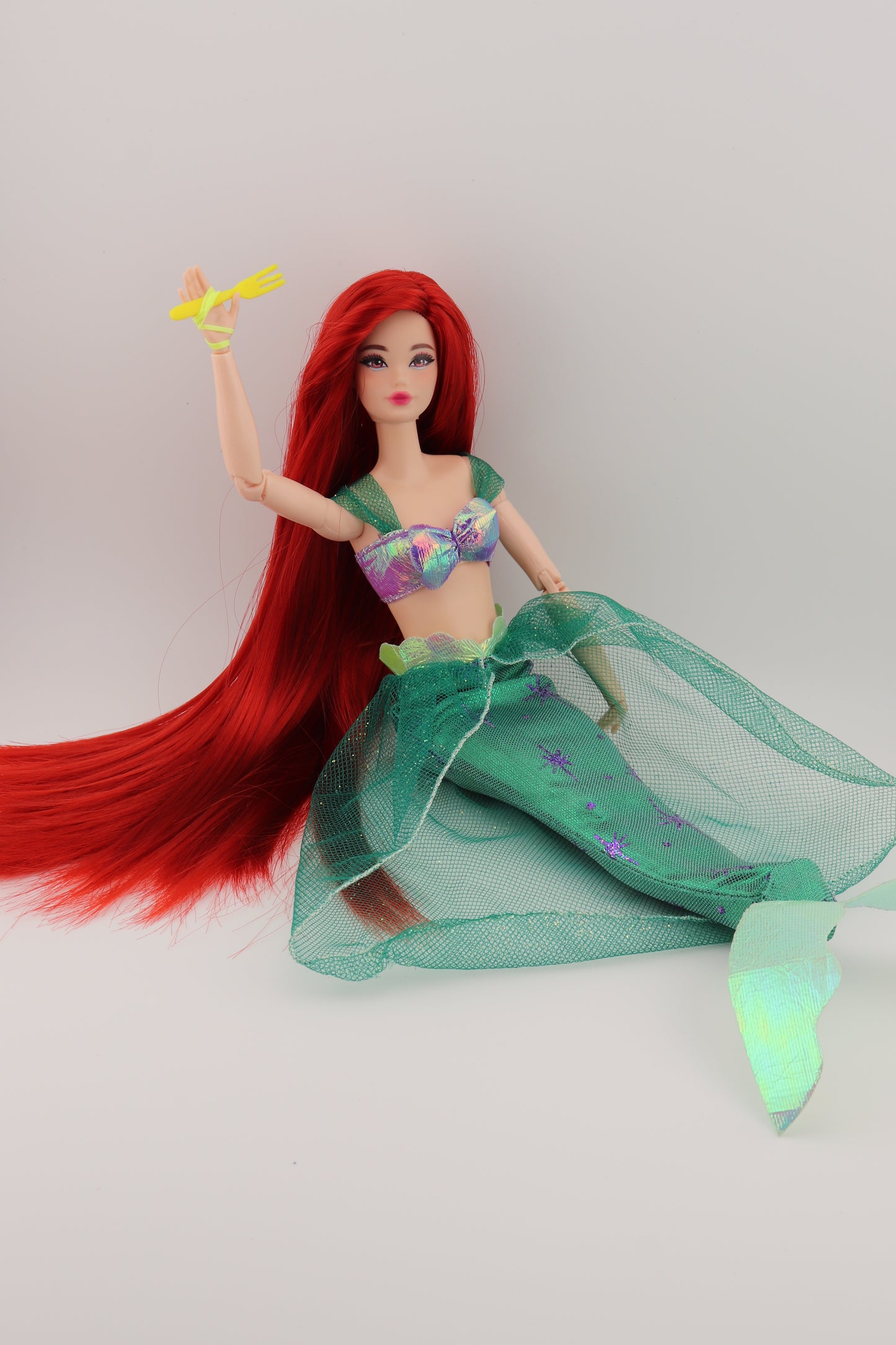 Barbie as Ariel The Little Mermaid Custom Rerooted Red Hair Odile