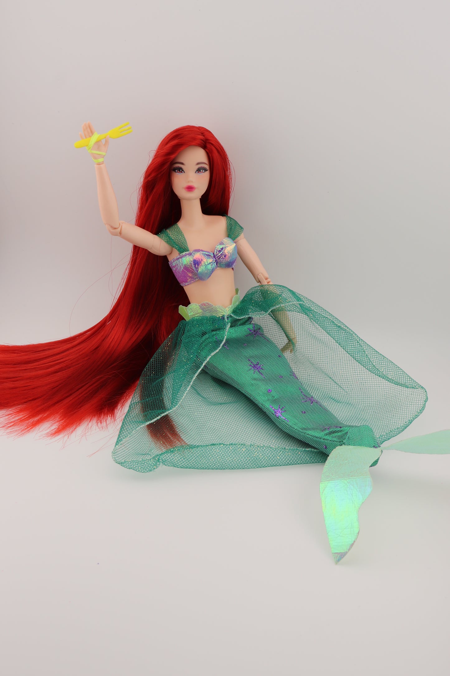 Barbie as Ariel The Little Mermaid Custom Rerooted Red Hair Odile