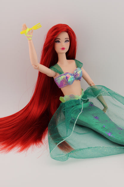 Barbie as Ariel The Little Mermaid Custom Rerooted Red Hair Odile