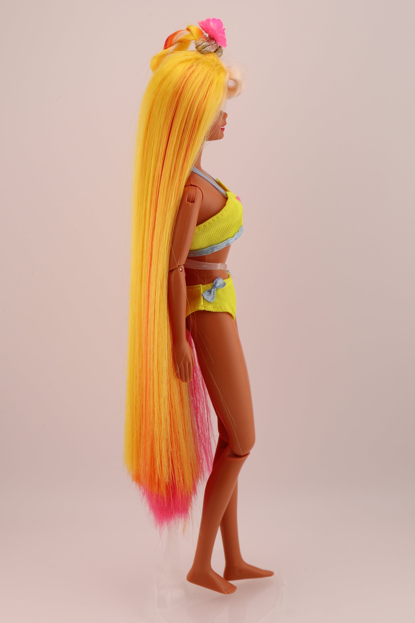 Hula Hair Barbie Pink Yellow and Orange Hair (1996) #1