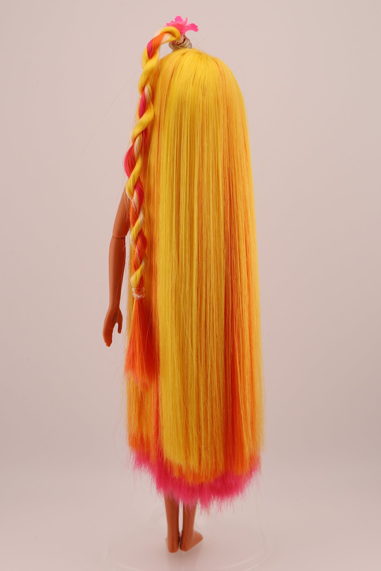 Hula Hair Barbie Pink Yellow and Orange Hair (1996) #1