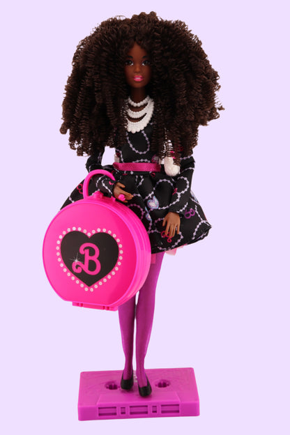 Barbie Rewind 80s Edition Rerooted with Curly Coiled Brown Hair