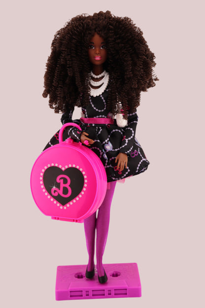 Barbie Rewind 80s Edition Rerooted with Curly Coiled Brown Hair