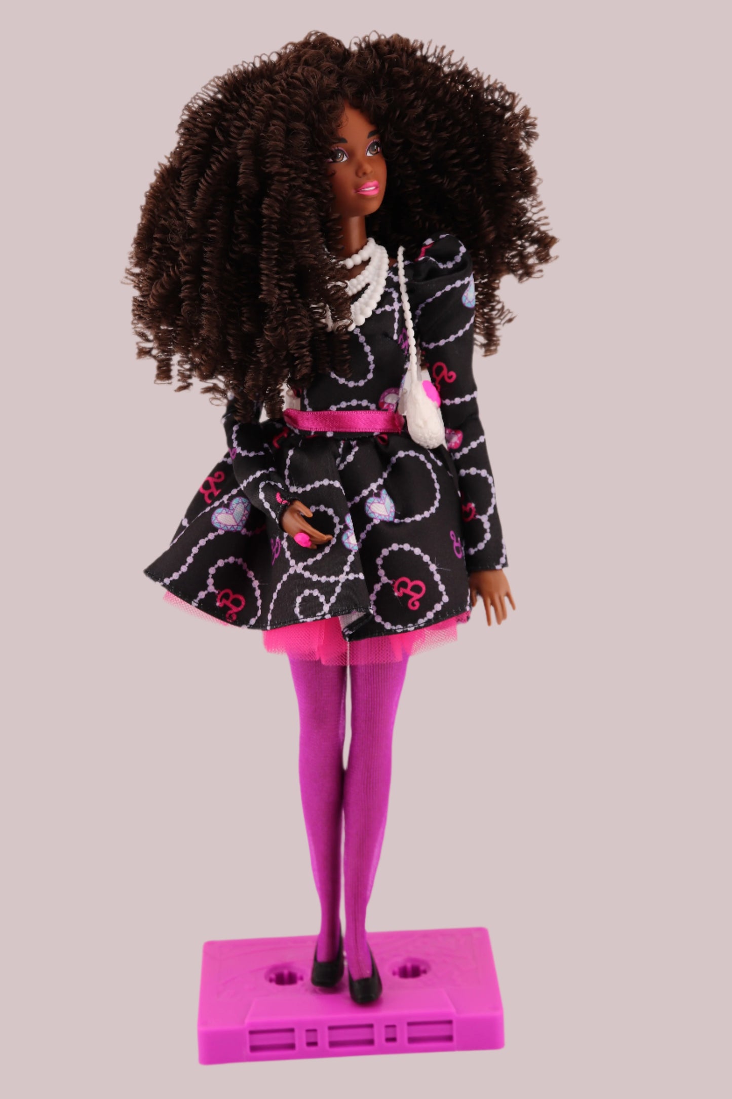 Barbie Rewind 80s Edition Rerooted with Curly Coiled Brown Hair