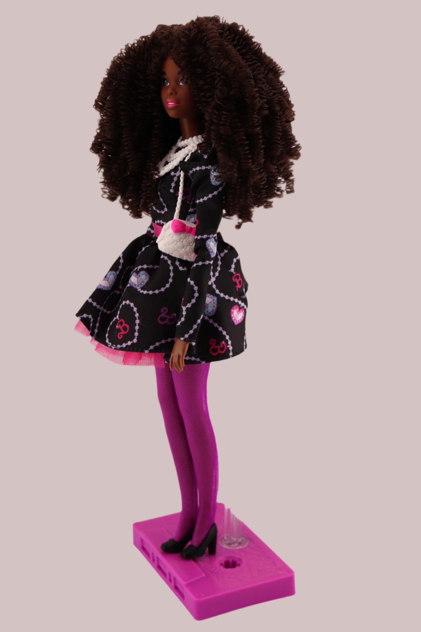 Barbie Rewind 80s Edition Rerooted with Curly Coiled Brown Hair