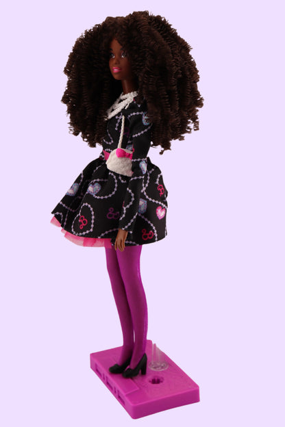 Barbie Rewind 80s Edition Rerooted with Curly Coiled Brown Hair