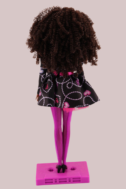 Barbie Rewind 80s Edition Rerooted with Curly Coiled Brown Hair