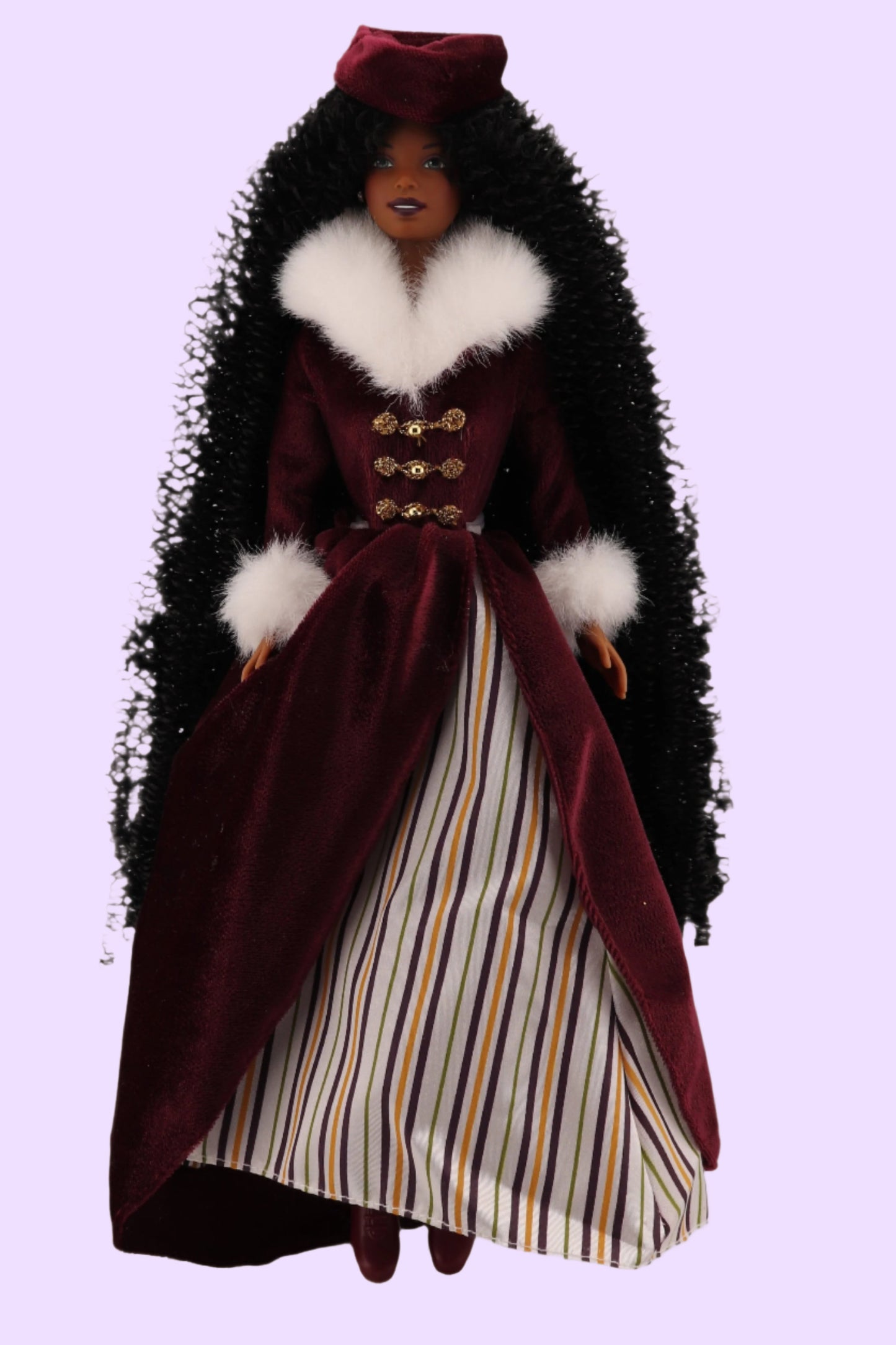 Victorian Ice Skater Barbie Rerooted with Extra Long Curly Hair