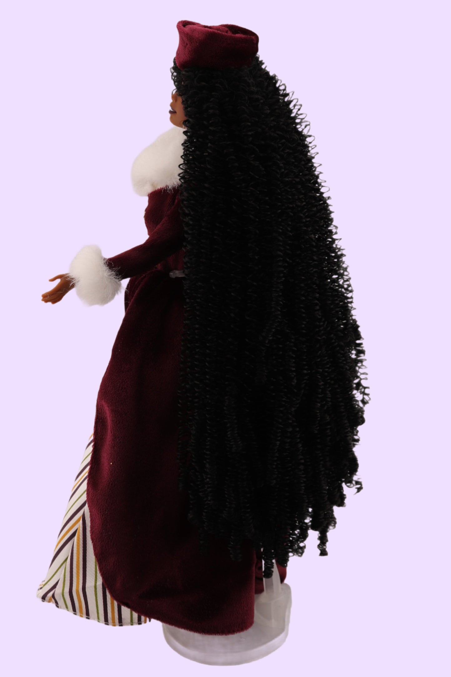 Victorian Ice Skater Barbie Rerooted with Extra Long Curly Hair