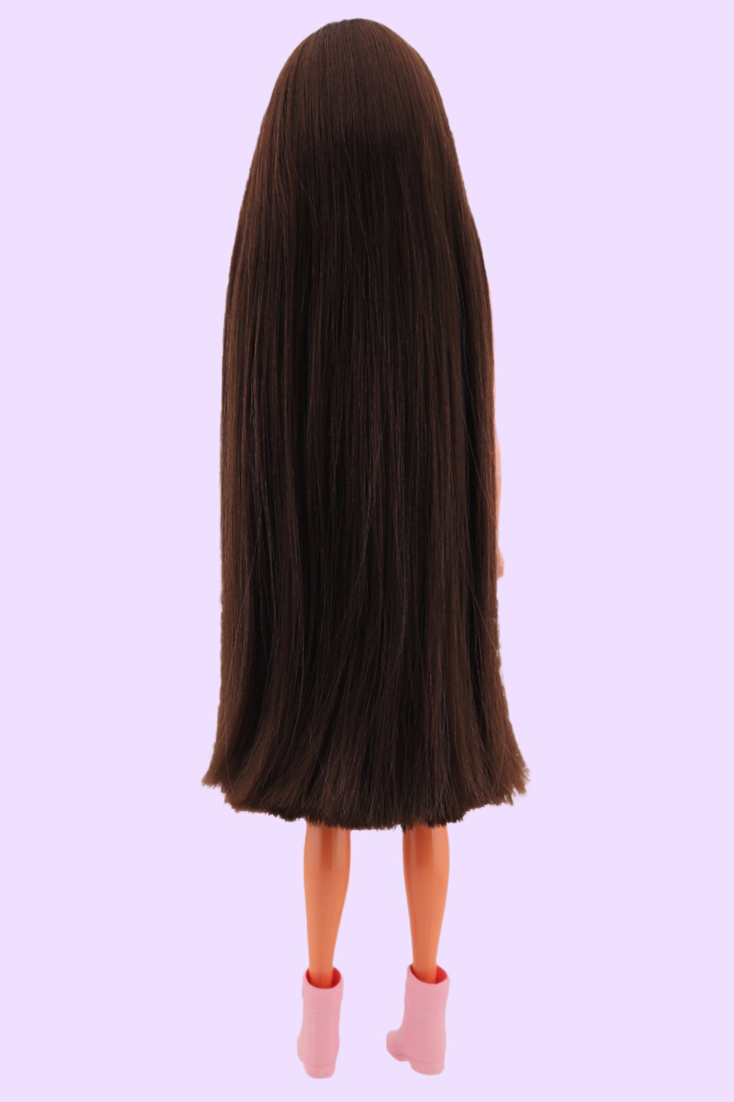 Kira Barbie Rerooted with Long Brown Hair + Freckles