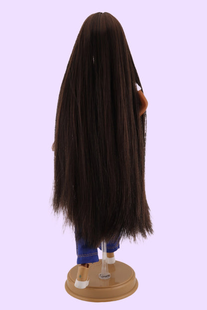 Rerooted 2000s Barbie Black and Brown Long Hair