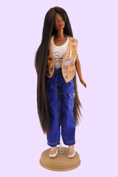 Rerooted 2000s Barbie Black and Brown Long Hair