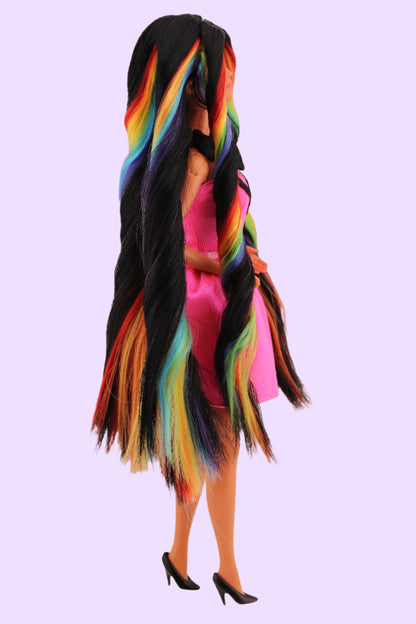 Custom Kira Barbie with Rainbow Hair