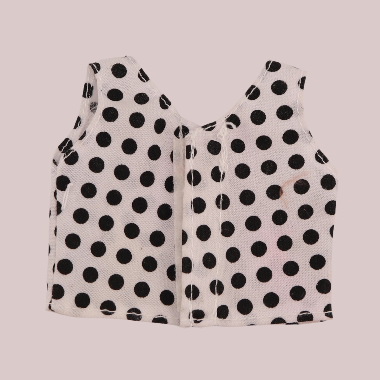 Black and White Polka-dot Top with Pink Bow