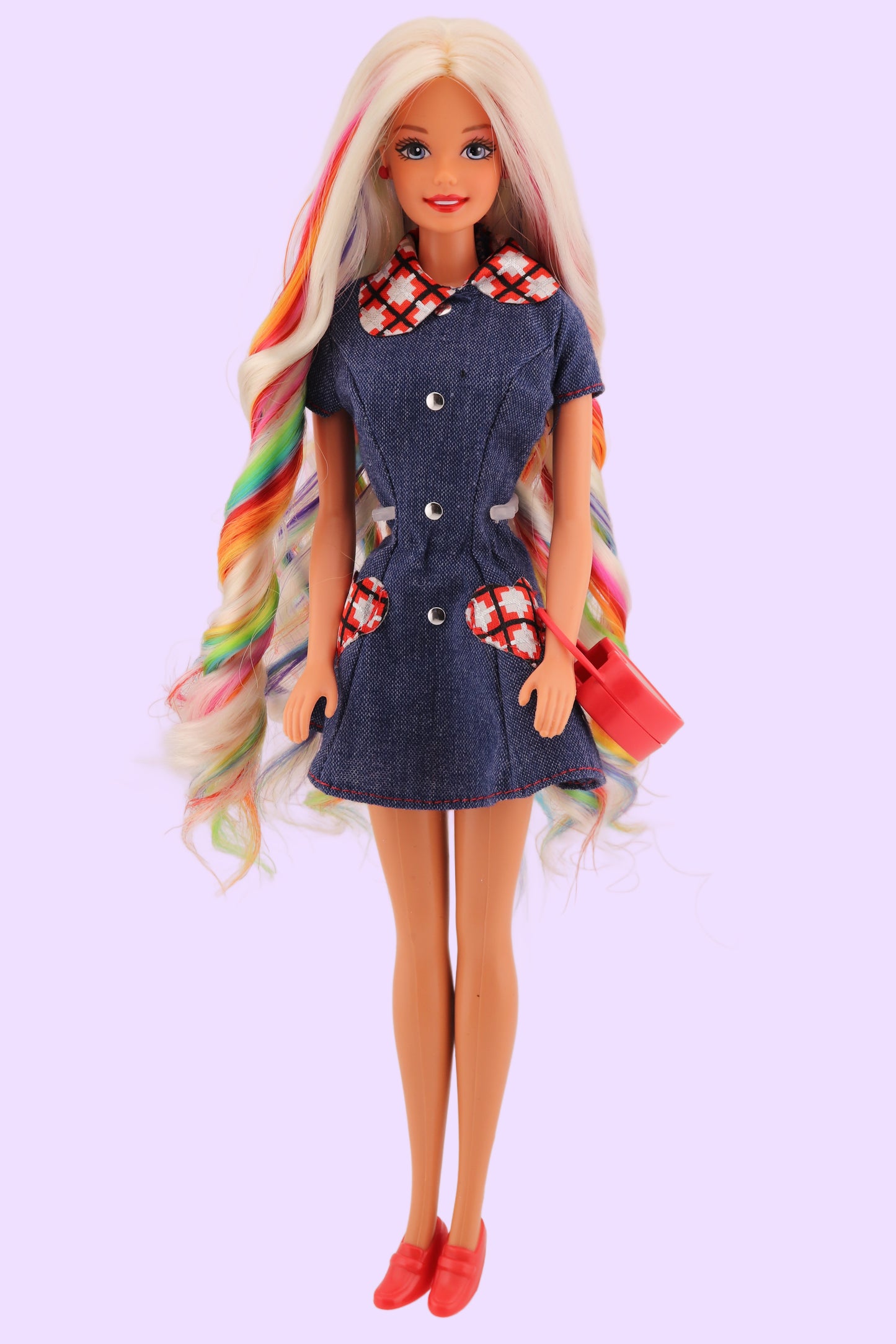 Custom Platinum Barbie with Peek-A-Boo Rainbow Hair