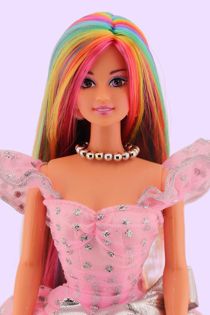 Pastel Rainbow Rerooted Teresa Barbie