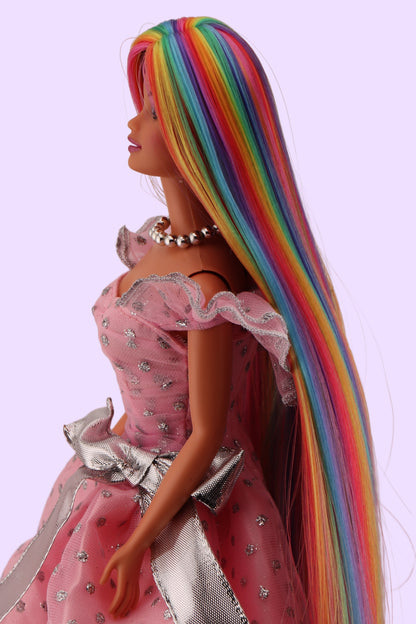 Pastel Rainbow Rerooted Teresa Barbie