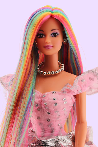 Pastel Rainbow Rerooted Teresa Barbie