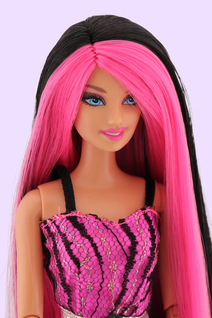 Scene Queen Barbie with Hot Pink and Black Hair