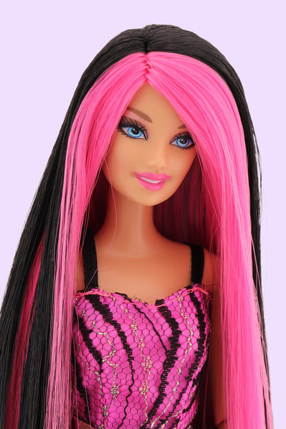 Scene Queen Barbie with Hot Pink and Black Hair