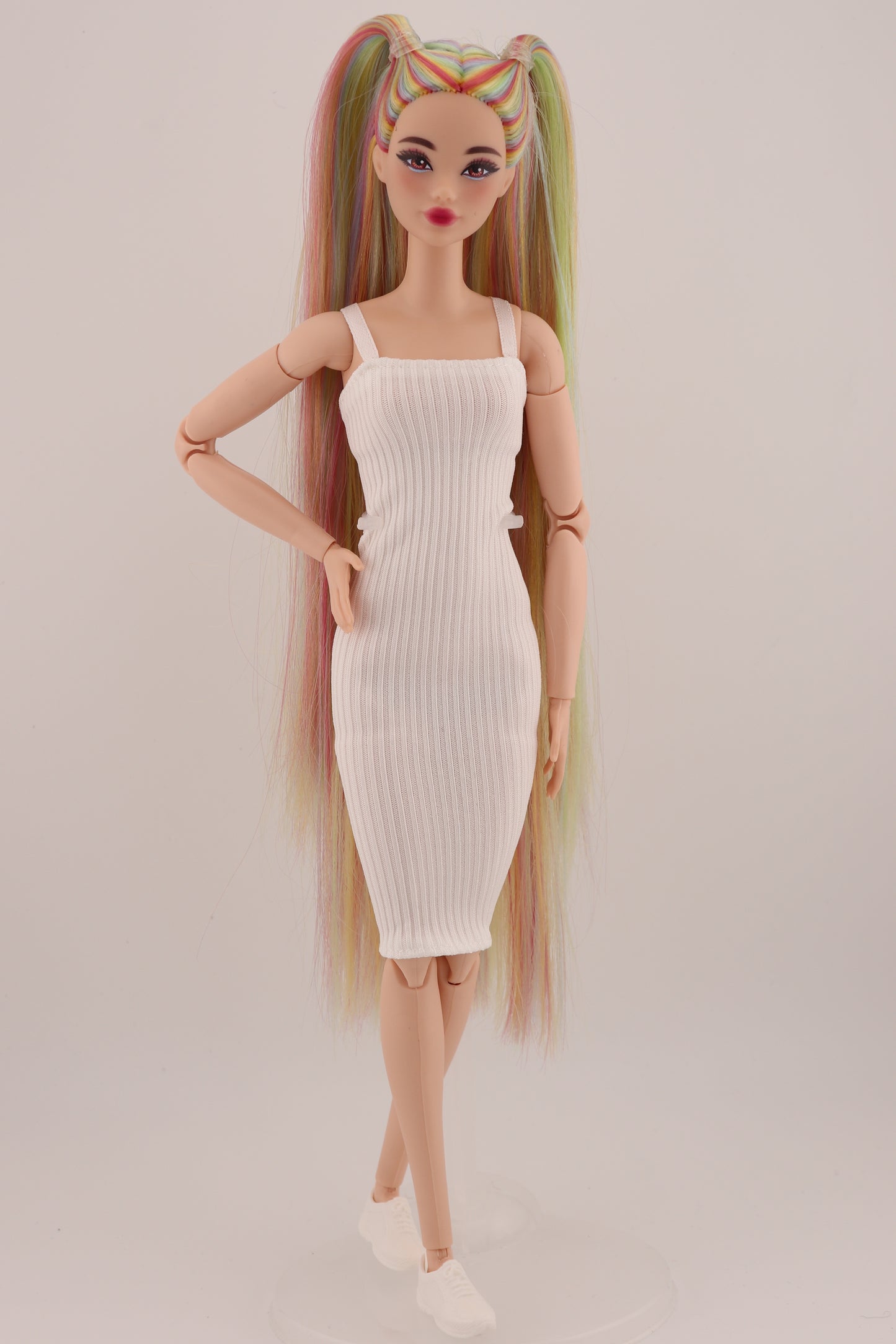 Ethereal Pastel Rainbow Hair Odile Barbie Reroot