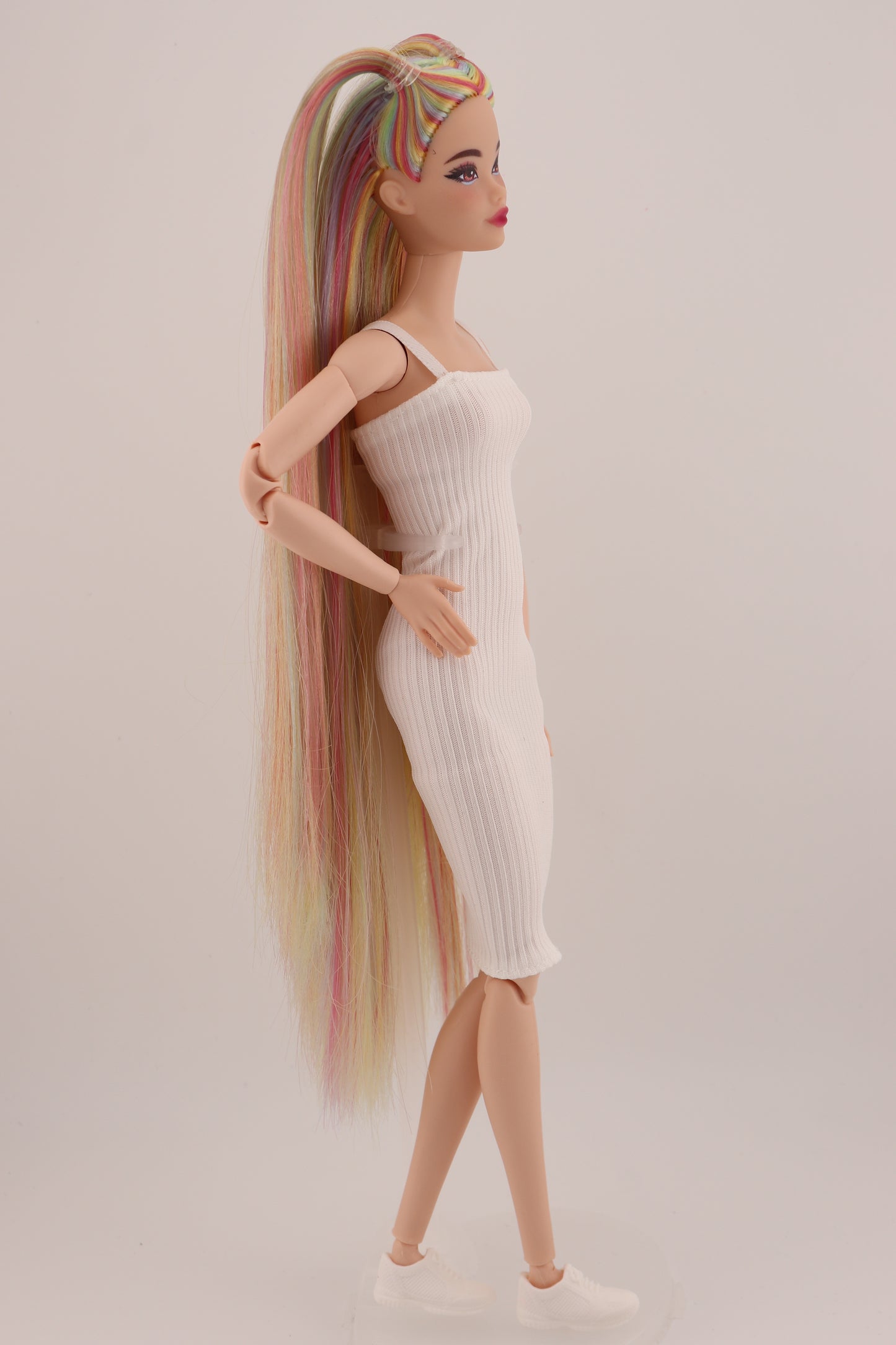 Ethereal Pastel Rainbow Hair Odile Barbie Reroot