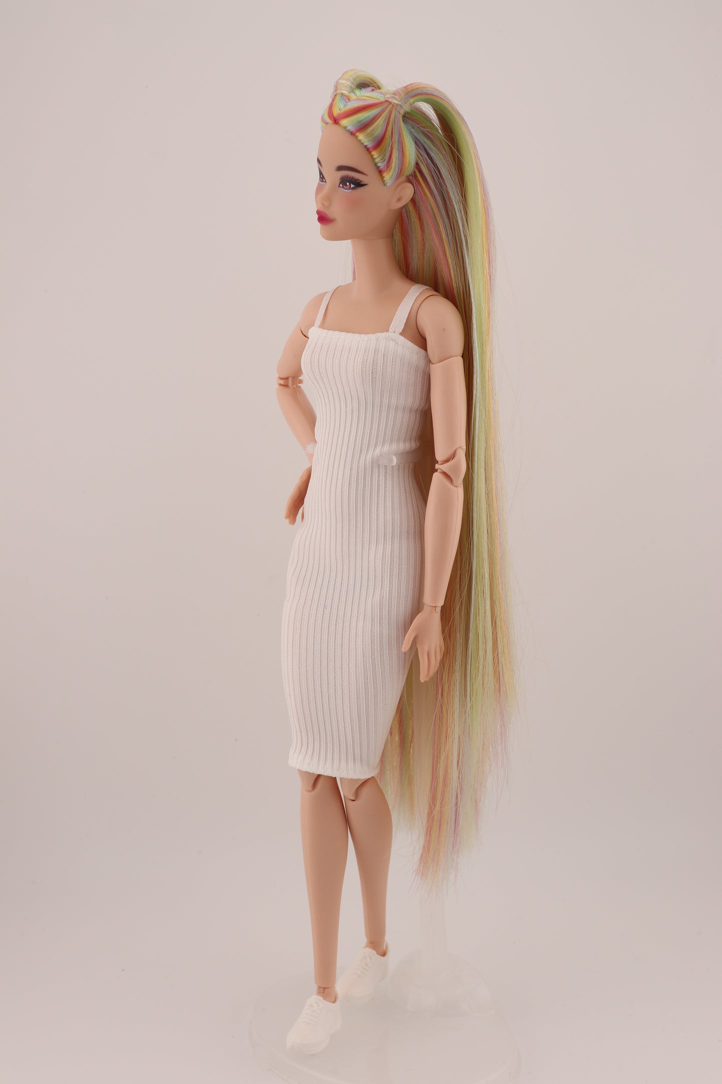 Ethereal Pastel Rainbow Hair Odile Barbie Reroot