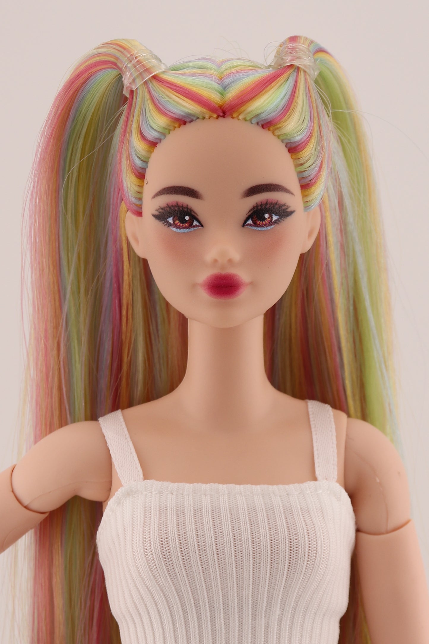 Ethereal Pastel Rainbow Hair Odile Barbie Reroot