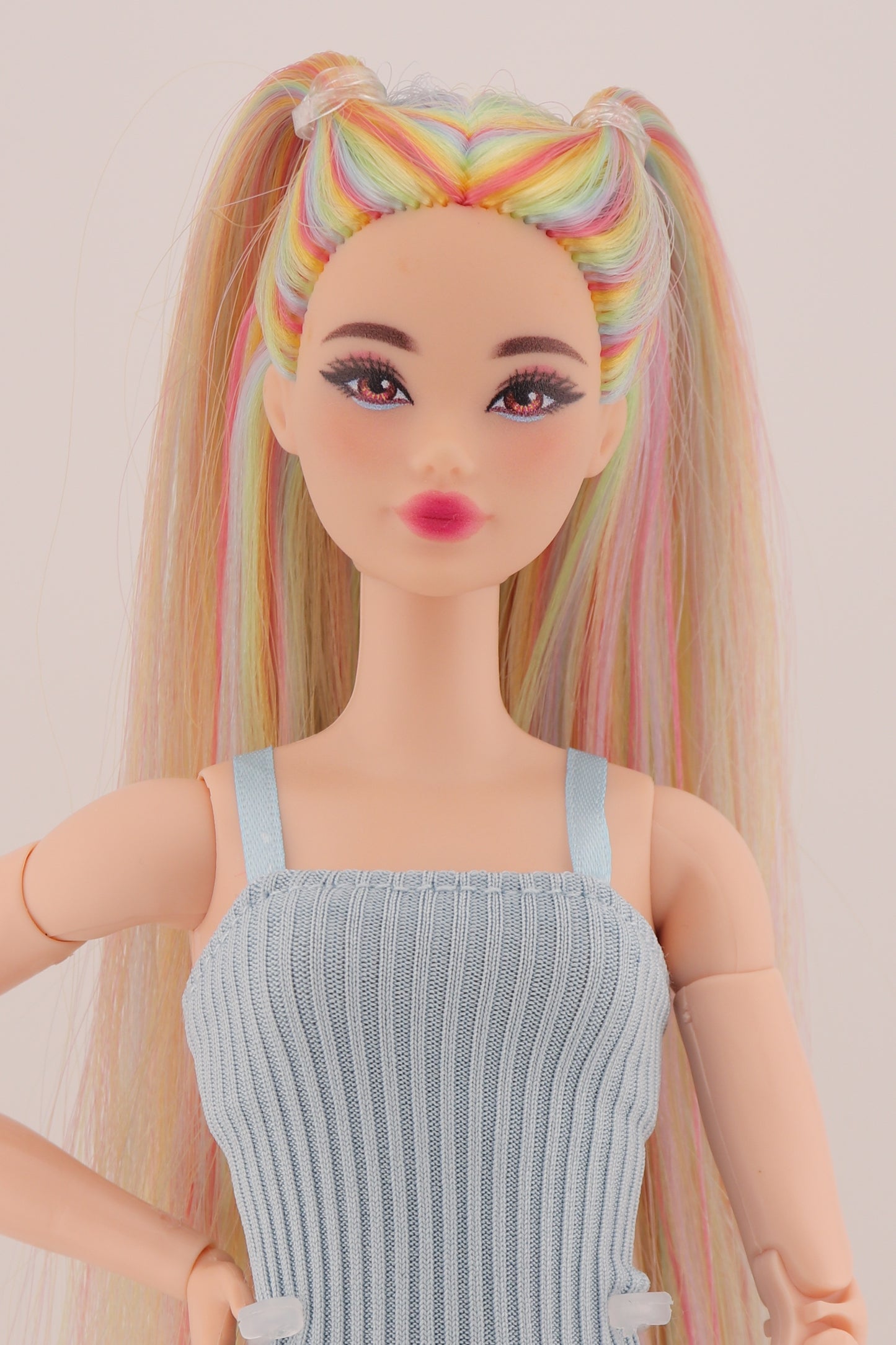 Ethereal Pastel Rainbow Hair Odile Barbie Reroot (2)