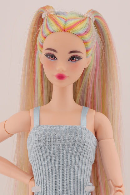 Ethereal Pastel Rainbow Hair Odile Barbie Reroot (2)