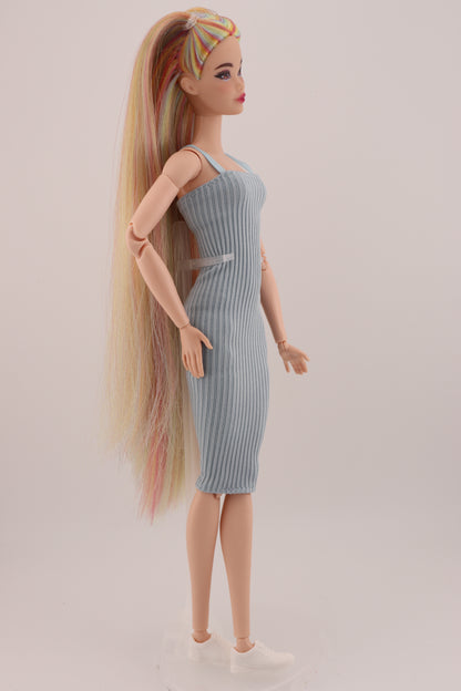Ethereal Pastel Rainbow Hair Odile Barbie Reroot (2)
