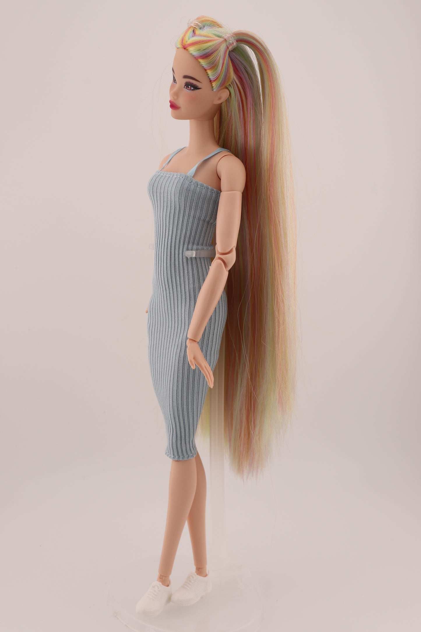Ethereal Pastel Rainbow Hair Odile Barbie Reroot (2)