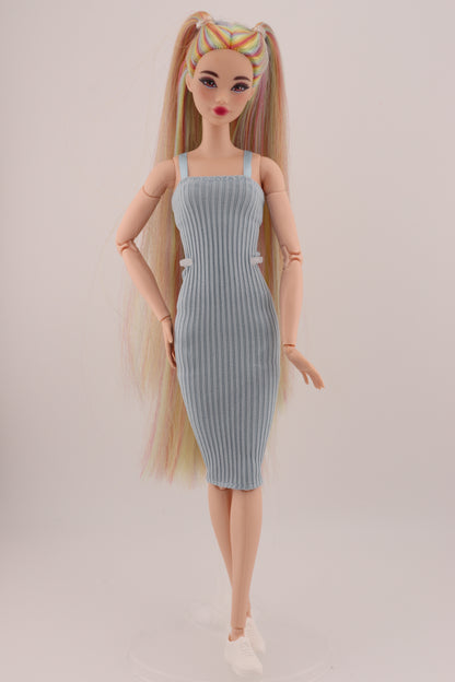 Ethereal Pastel Rainbow Hair Odile Barbie Reroot (2)