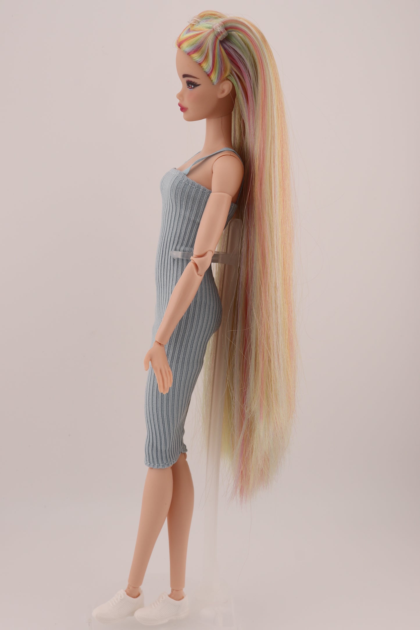 Ethereal Pastel Rainbow Hair Odile Barbie Reroot (2)