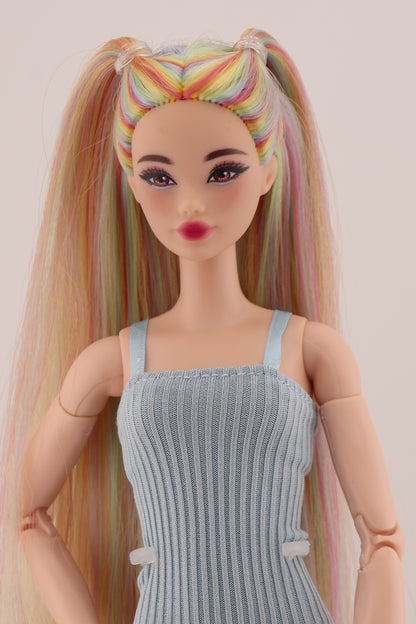 Ethereal Pastel Rainbow Hair Odile Barbie Reroot (2)