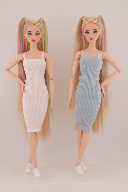 Ethereal Pastel Rainbow Hair Odile Barbie Reroot