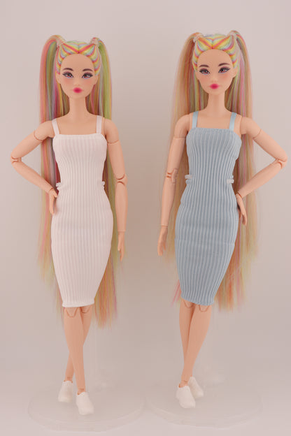 Ethereal Pastel Rainbow Hair Odile Barbie Reroot