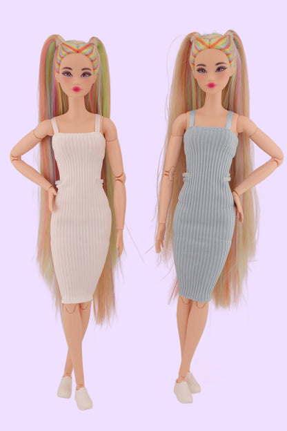 Ethereal Pastel Rainbow Hair Odile Barbie Reroot (2)
