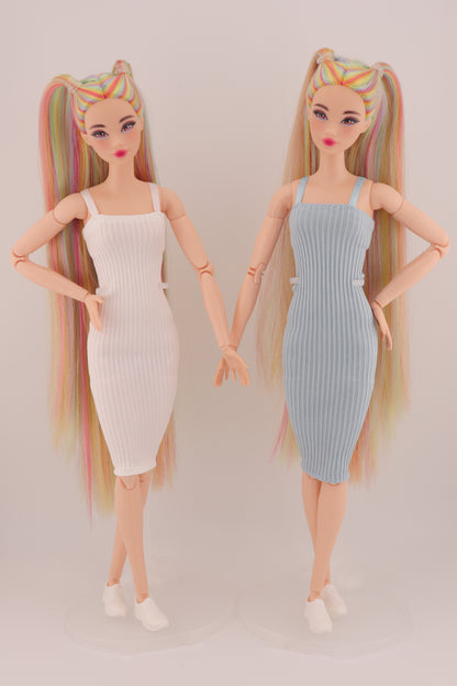 Ethereal Pastel Rainbow Hair Odile Barbie Reroot