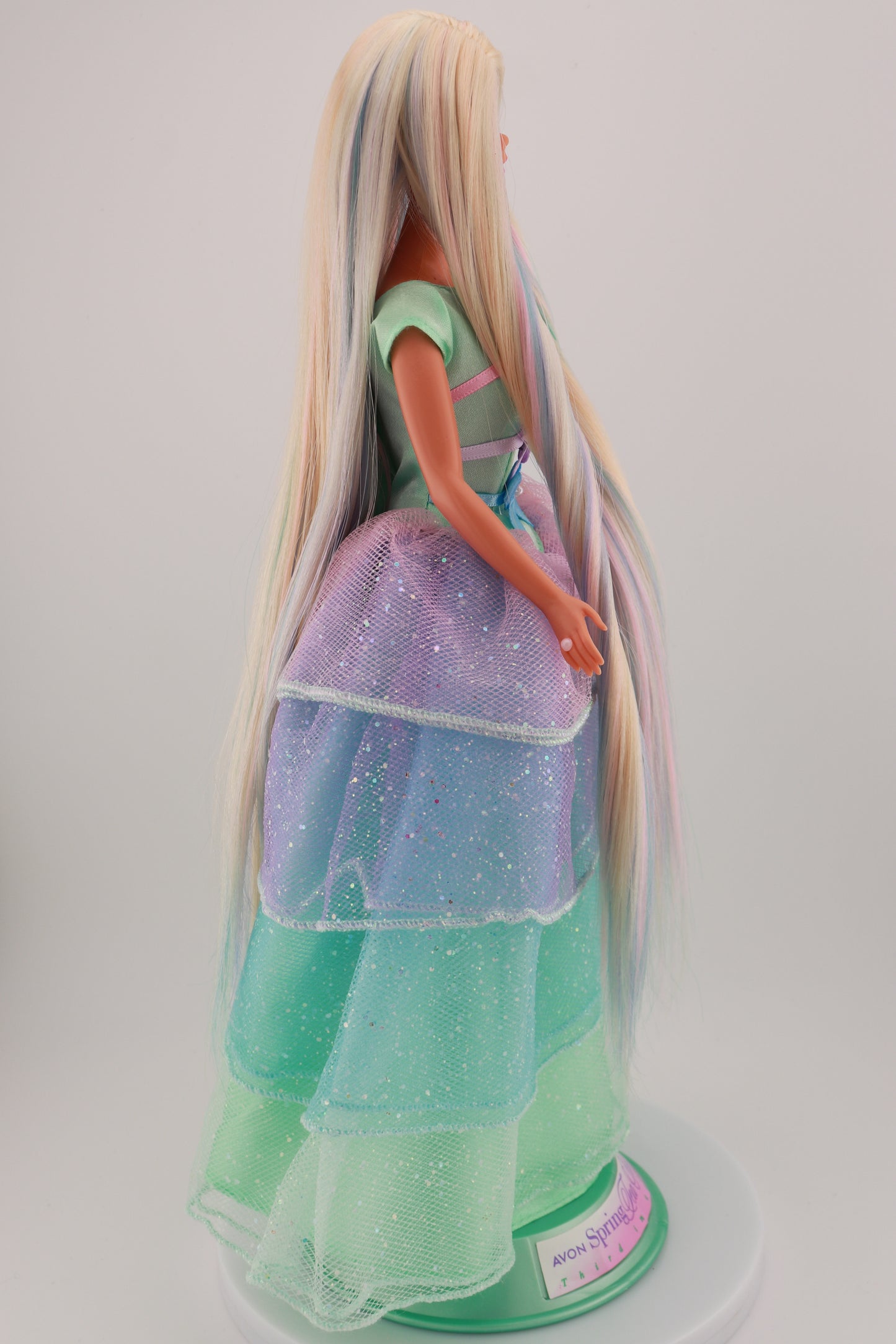 Pastel Hair on Spring Tea Party Avon Barbie Rerooted