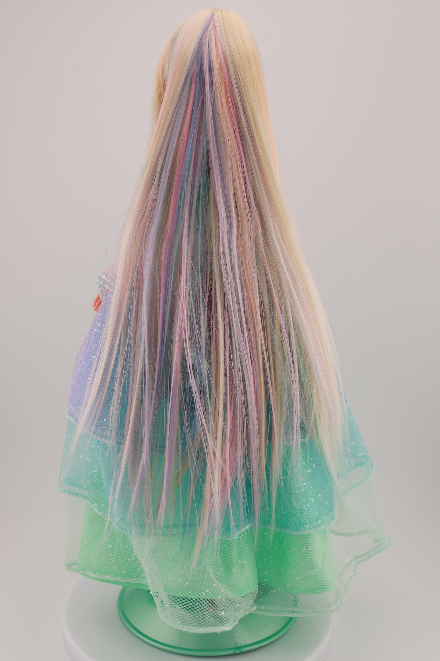 Pastel Hair on Spring Tea Party Avon Barbie Rerooted
