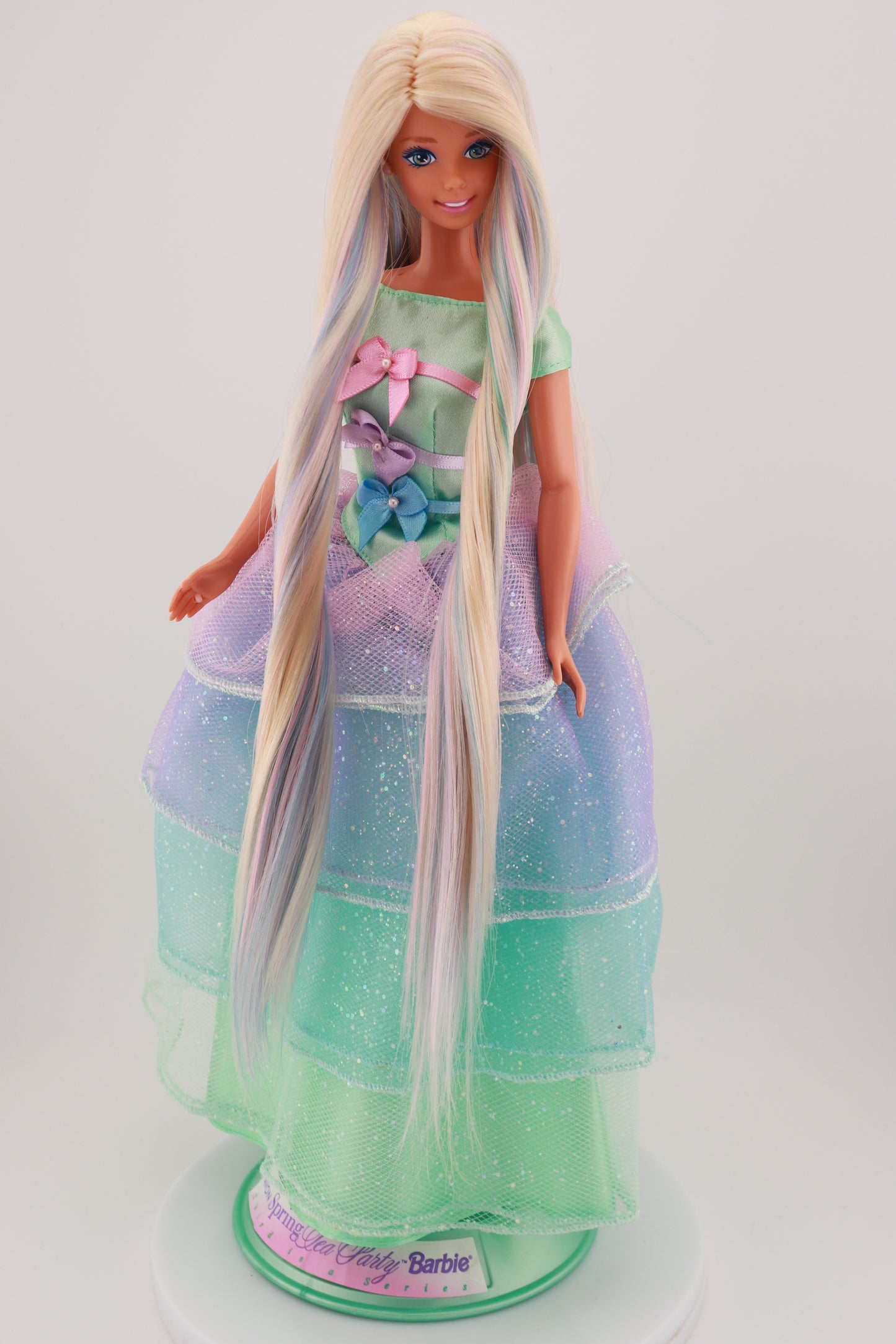 Pastel Hair on Spring Tea Party Avon Barbie Rerooted