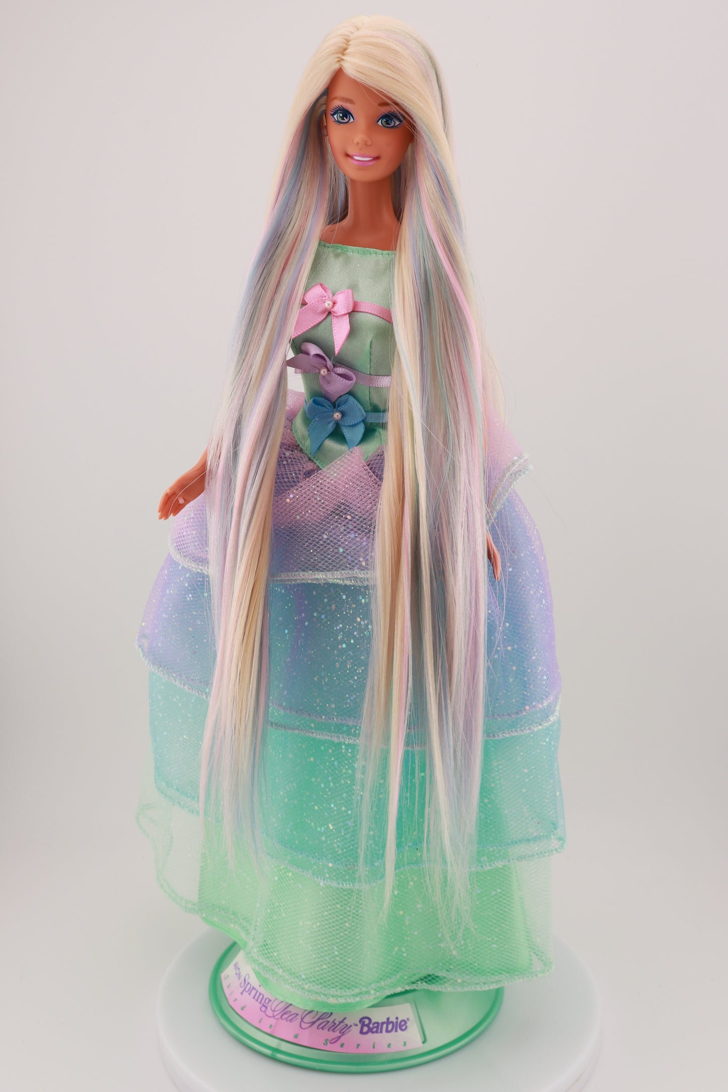 Pastel Hair on Spring Tea Party Avon Barbie Rerooted