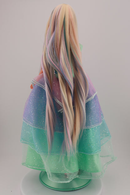 Pastel Hair on Spring Tea Party Avon Barbie Rerooted