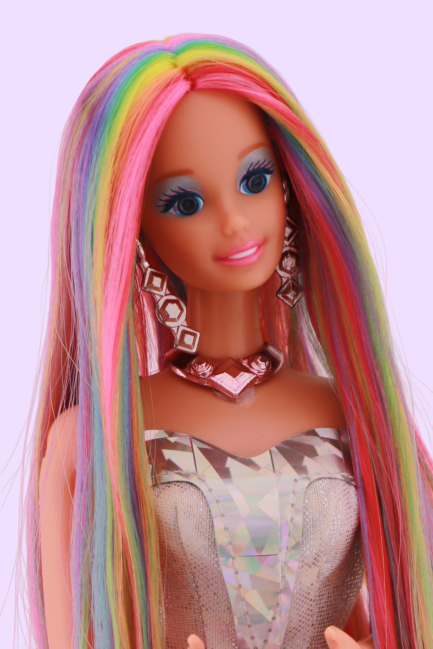 Rainbow Hair Custom Sparkle Eyes Barbie