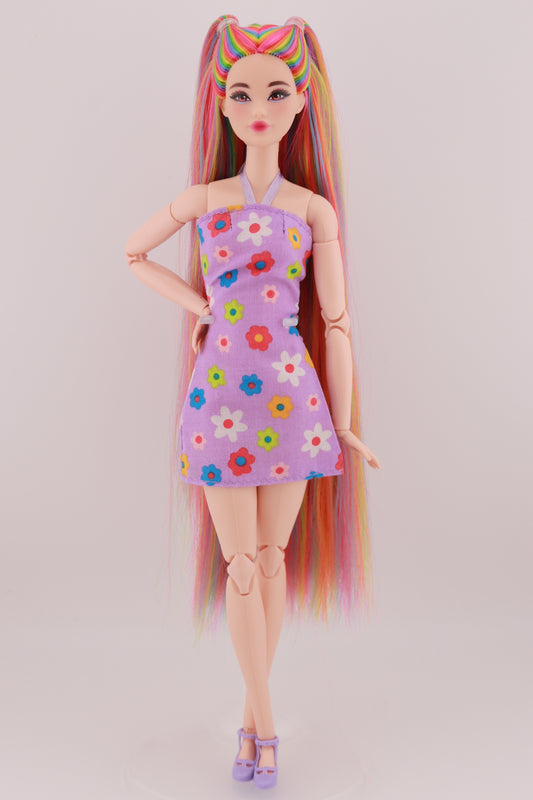 Signature Rainbow Hair Odile Reroot (Purple Dress)