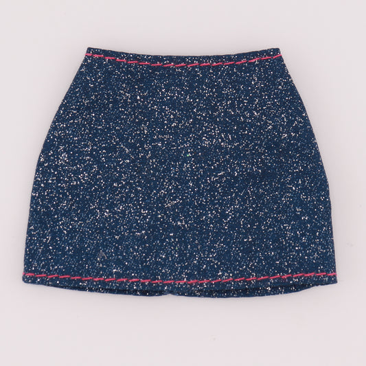 Glitter Denim Mini Skirt