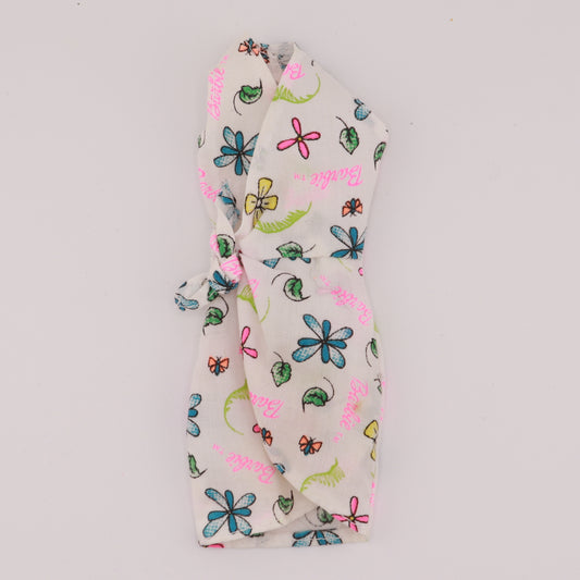 Barbie Print Butterfly White Wrap Dress A